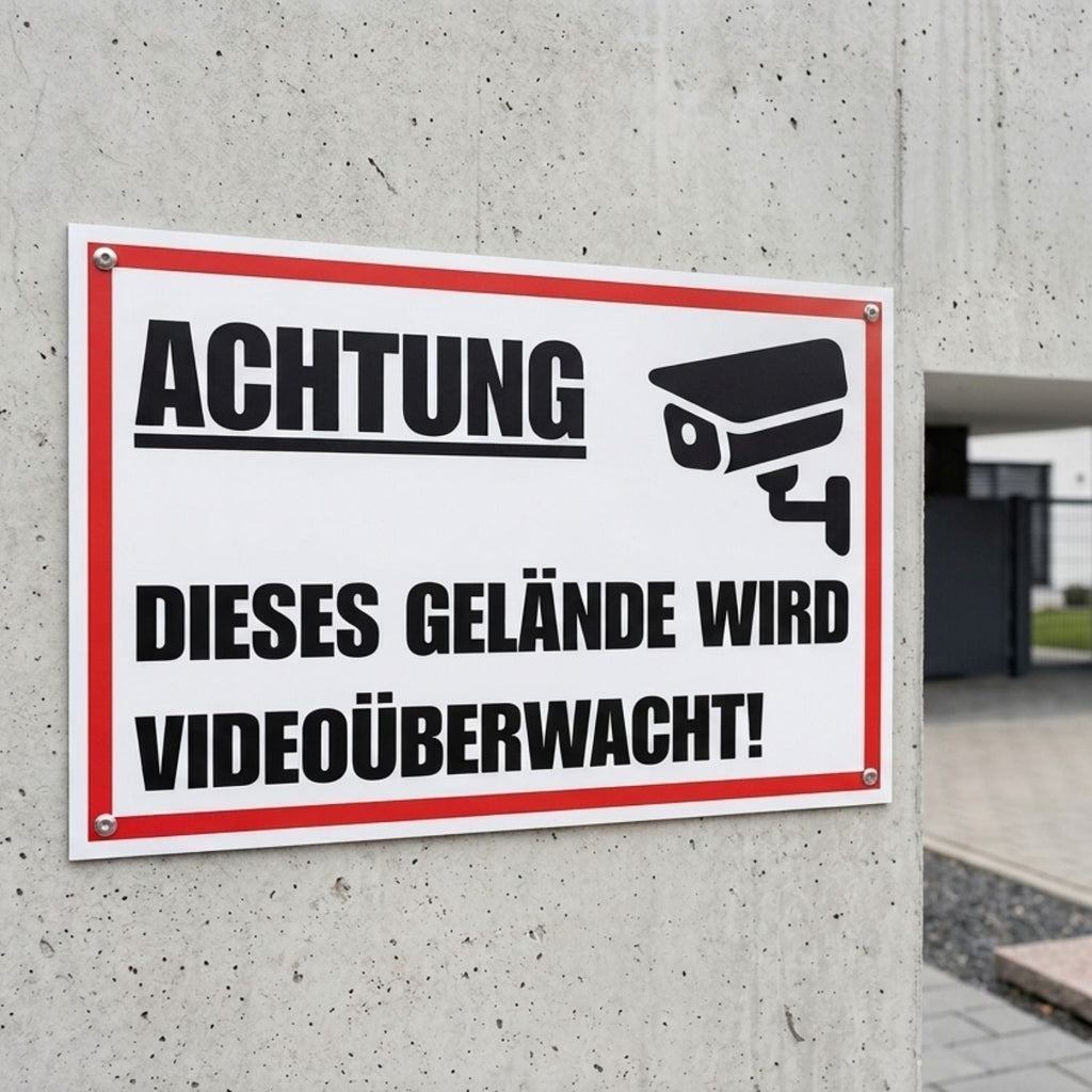 Achtung Gelände videoüberwacht Schild
